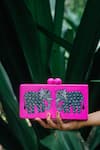 Shop_Riti_Pink Hand Painted Haathi Wood Clutch _Online_at_Aza_Fashions