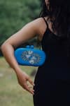 Buy_Riti_Blue Hand Painted Machlee Wood Clutch 