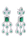 Shop_Auraa Trends_Green American Diamond Zircon Embellished Drop Pattern Necklace Set
