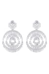Auraa Trends_White Zari, Diamonds Zircon Embellished Multi Circular Earrings _Online_at_Aza_Fashions