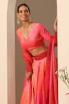 Buy_POMCHA JAIPUR_Pink Lehenga Muslin Silk Floral V Neck Gul Bahaar Set _Online_at_Aza_Fashions