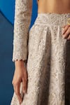 Shop Mrunalini Rao Off White Silk, Organza Pearls, Embroidery V-neck Noor Hand Bridal Lehenga Set Online at Aza Fashions Shop_Mrunalini Rao_Off White Silk, Organza Pearls, Embroidery V-neck Noor Hand Bridal Lehenga Set _Online_at_Aza_Fashions
