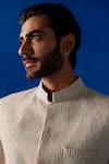 Mrunalini Rao_Off White Silk Embroidery Amal Resham Sherwani Set _Online_at_Aza_Fashions