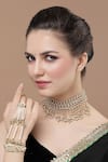 Buy_Dugran By Dugristyle_White Kundan Embellished Choker Necklace _at_Aza_Fashions