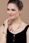 Buy_Dugran By Dugristyle_Gold Plated Stones Embellished Long Necklace _at_Aza_Fashions