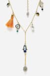 Buy_Dugran By Dugristyle_Gold Plated Stones Embellished Long Necklace _Online_at_Aza_Fashions