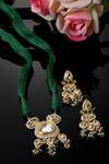 Dugran By Dugristyle_White Kundan American Diamonds Embellished Choker Necklace Set _Online_at_Aza_Fashions