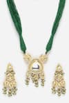 Buy_Dugran By Dugristyle_White Kundan American Diamonds Embellished Choker Necklace Set _Online_at_Aza_Fashions