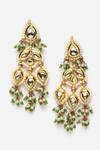 Shop_Dugran By Dugristyle_White Kundan American Diamonds Embellished Choker Necklace Set _Online_at_Aza_Fashions