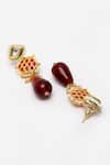 Dugran By Dugristyle_Maroon Kundan Pearl Embellished Choker Necklace Set _at_Aza_Fashions