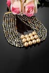 Dugran By Dugristyle_Black Pearls And Natural Stone Embellished Necklace _Online_at_Aza_Fashions