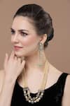 Buy_Dugran By Dugristyle_Cream Pearls And Natural Stones Embellished Necklace _at_Aza_Fashions