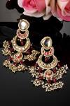 Dugran By Dugristyle_Pink Metallic Thread, Pearls, Stones Kundan Embellished Layered Chandbalis _Online_at_Aza_Fashions