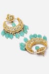 Buy_Dugran By Dugristyle_Blue Pearls, Stones, Diamonds Kundan Embellished Chandbalis _Online_at_Aza_Fashions