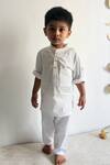 Buy Charkhee White Cotton, Poplin Textured Kurta With Pyjama Buy_Charkhee_White Cotton, Poplin Textured Kurta With Pyjama
