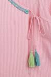 Charkhee_Pink Cotton Doby Placement Lace Work Top With Skirt _at_Aza_Fashions