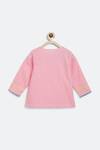 Shop_Charkhee_Pink Cotton Doby Placement Lace Work Top With Skirt 