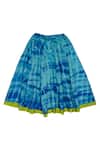 Buy_Charkhee_Blue Cotton Gota Patti, Tassels Leheriya Pattern Top With Skirt _Online_at_Aza_Fashions