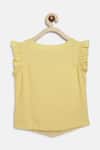 Charkhee_Yellow Cotton Doby Placement Embroidery Dori Work Top With Skirt _at_Aza_Fashions