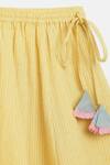 Shop_Charkhee_Yellow Cotton Doby Placement Embroidery Dori Work Top With Skirt 
