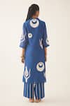 Shop_Kora_Blue Kurta And Pant- Silk Chanderi Embroidered Cotton Applique Straight Set _at_Aza_Fashions