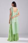 Shop_DiyaRajvvir_Green Satin Lycra Embroidery Sequins Broad Square Kurta Gharara Set _at_Aza_Fashions