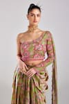 DiyaRajvvir_Green Modal Embellished Floral Embroidered Crop Top With Dhoti Skirt _Online_at_Aza_Fashions