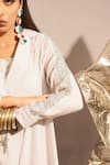 Enech_White Thin Cotton Embellished Unicorn Sequins Work Shirt And Palazzo Set  _Online_at_Aza_Fashions