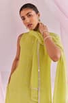 Buy_Keosha_Green Georgette Embroidered Pearl Ayana Sleeveless Kurta Sharara Set _Online_at_Aza_Fashions
