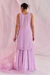 Shop_Keosha_Purple Georgette Evara Sleeveless Embellished Kurta Sharara Set _at_Aza_Fashions