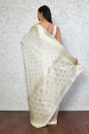 Shop_Nazaakat by Samara Singh_Off White Semi Handloom Cotton Georgette Floral Butti Saree With Running Blouse_at_Aza_Fashions