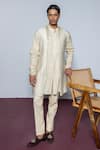 Buy_Contrast By Parth_Beige Pure Silk Embroidered Zari Dori Saga Shrug Pant Set_at_Aza_Fashions