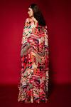 Shop_Esha L Amin_Multi Color Viscose Printed Geometric Cape _at_Aza_Fashions