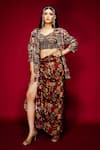 Buy_Esha L Amin_Brown Viscose Printed Tribal Sarong Skirt _at_Aza_Fashions