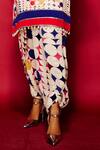 Buy_Esha L Amin_White Modal, Satin Polka Dot Print Dhoti Pant _Online_at_Aza_Fashions