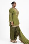 Buy_Nitika Gujral_Green Zardozi Work Kurta Salwar Set_Online_at_Aza_Fashions