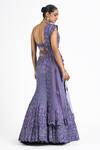 Shop_Nitika Gujral_Purple Net Embellished Sequin V Neck Fish-cut Lehenga Set _at_Aza_Fashions