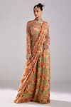 Buy_DiyaRajvvir_Green Modal Pre Draped Sharara Saree With Cutdana Embellished Blouse _at_Aza_Fashions