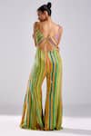 Shop_DiyaRajvvir_Yellow Crepe Striped Print Embellished Cut Out Jumpsuit_at_Aza_Fashions