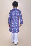 Shop_JILMIL DREAMWEAR_Blue Cotton, Silk Mirrors Floral Printed Kurta Set_at_Aza_Fashions