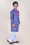 JILMIL DREAMWEAR_Blue Cotton, Silk Mirrors Floral Printed Kurta Set_Online_at_Aza_Fashions