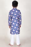 Shop_JILMIL DREAMWEAR_Blue Cotton Silk Printed Cow Kurta With Pant _at_Aza_Fashions