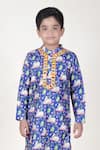 Buy_JILMIL DREAMWEAR_Blue Cotton Silk Printed Cow Kurta With Pant _Online_at_Aza_Fashions