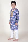 Shop_JILMIL DREAMWEAR_Blue Cotton Silk Printed Cow Kurta With Pant _Online_at_Aza_Fashions