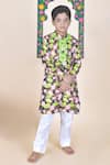 Buy_JILMIL DREAMWEAR_Black Cotton Silk Printed Floral Lotus Pond Kurta With Pant _at_Aza_Fashions