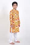 Buy_JILMIL DREAMWEAR_Yellow Cotton Silk Printed Cattle Kurta With Pant _Online_at_Aza_Fashions