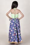 Shop_JILMIL DREAMWEAR_Blue Cotton Silk Printed Floral Lotus Blossom Palazzo With Top _at_Aza_Fashions