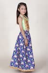 JILMIL DREAMWEAR_Blue Cotton Silk Printed Floral Lotus Blossom Palazzo With Top _Online_at_Aza_Fashions