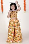 Buy_JILMIL DREAMWEAR_Yellow Cotton Silk Printed Floral Cattle Top With Palazzo _at_Aza_Fashions