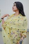 Gulabo Jaipur Yellow Muslin Sequins Split V-neck Muskan Floral Blossom Print Kurta Pant Set Online at Aza Fashions Gulabo Jaipur_Yellow Muslin Sequins Split V-neck Muskan Floral Blossom Print Kurta Pant Set_Online_at_Aza_Fashions